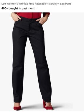 Lee Women’s Relaxed Fit Dark Gray Dress Pants - Straight Leg size 6